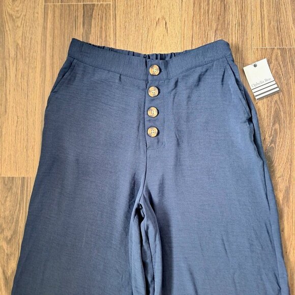 NWT Ophelia Roe Wide Leg Lightweight Textured Pants Size S/M Elastic Waist Pocke - Picture 2 of 8